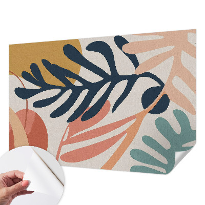 3D-Fototapete fürs Wohnzimmer Blattmuster