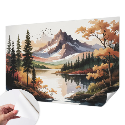 Selbstklebende Fototapete fürs Wohnzimmer Bergherbst