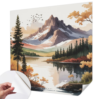 Selbstklebende Fototapete fürs Wohnzimmer Bergherbst