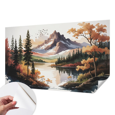 Selbstklebende Fototapete fürs Wohnzimmer Bergherbst