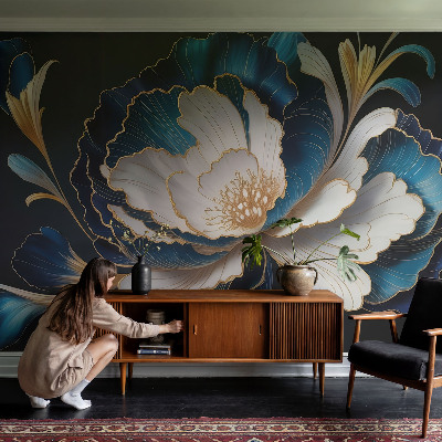 Selbstklebende Fototapete fürs Kinderzimmer Blumenmuster