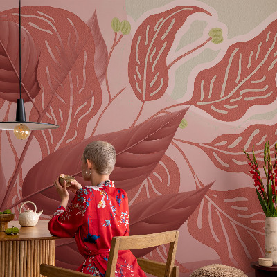 Moderne Fototapete nach Maß Bio-Blätter