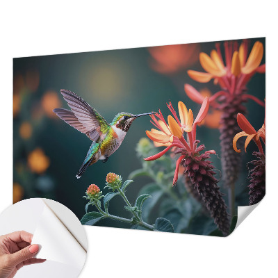 Selbstklebende Fototapete Kolibri-Blumen
