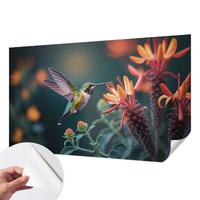 Selbstklebende Fototapete Kolibri-Blumen
