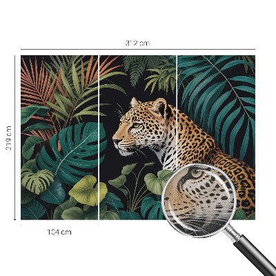 Selbstklebende Fototapete fürs Wohnzimmer Exotischer Leopard