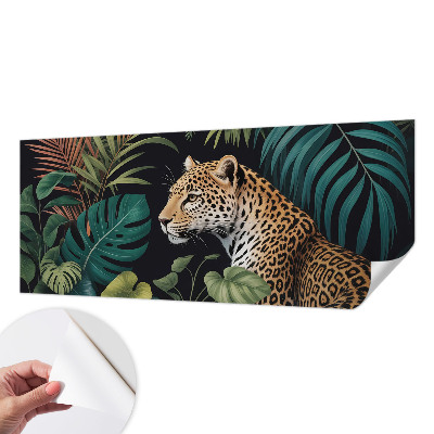 Selbstklebende Fototapete fürs Wohnzimmer Exotischer Leopard