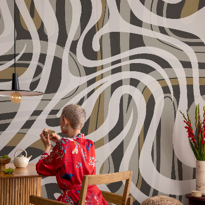 3D-Fototapete fürs Wohnzimmer Abstrakte Linien