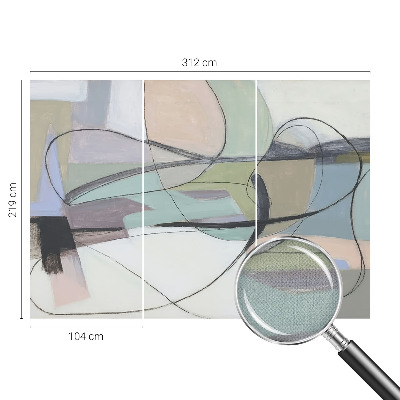 Selbstklebende Fototapete fürs Schlafzimmer Pastellfarbene Linien