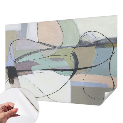 Selbstklebende Fototapete fürs Schlafzimmer Pastellfarbene Linien