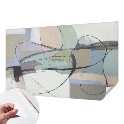 Selbstklebende Fototapete fürs Schlafzimmer Pastellfarbene Linien