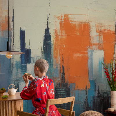 Hochwertige Bildtapete Abstrakte Stadt