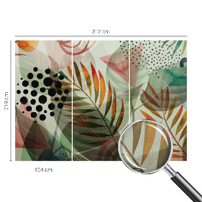 3D-Fototapete fürs Wohnzimmer Abstrakte Blätter