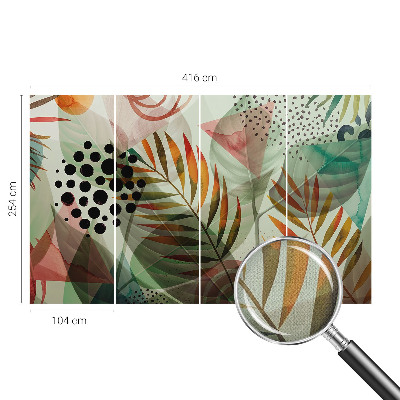 3D-Fototapete fürs Wohnzimmer Abstrakte Blätter