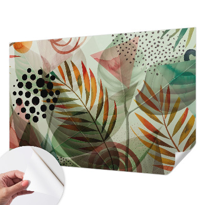 3D-Fototapete fürs Wohnzimmer Abstrakte Blätter