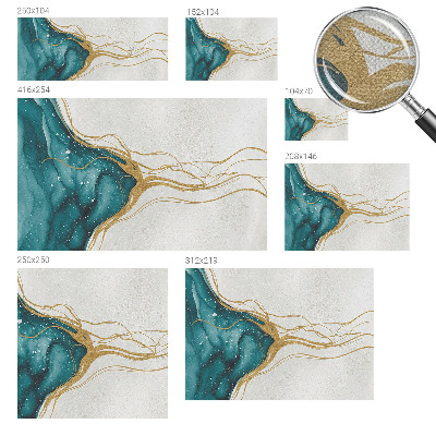 3D-Fototapete fürs Schlafzimmer Türkisfarbene Linien
