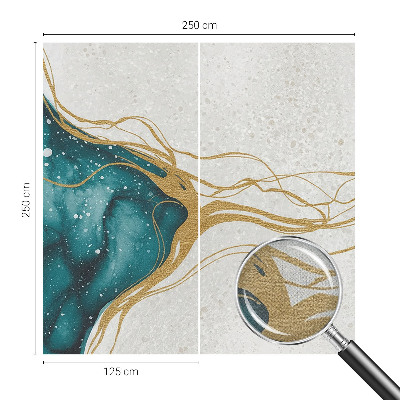 3D-Fototapete fürs Schlafzimmer Türkisfarbene Linien