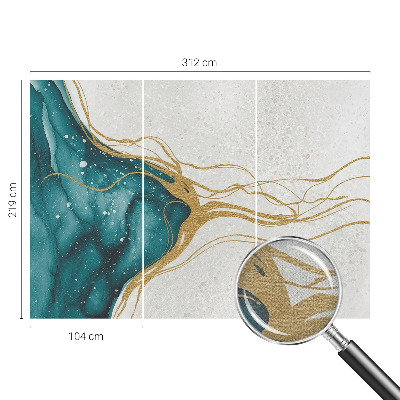 3D-Fototapete fürs Schlafzimmer Türkisfarbene Linien