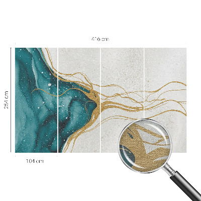 3D-Fototapete fürs Schlafzimmer Türkisfarbene Linien