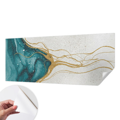 3D-Fototapete fürs Schlafzimmer Türkisfarbene Linien