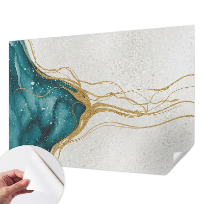 3D-Fototapete fürs Schlafzimmer Türkisfarbene Linien