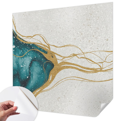 3D-Fototapete fürs Schlafzimmer Türkisfarbene Linien