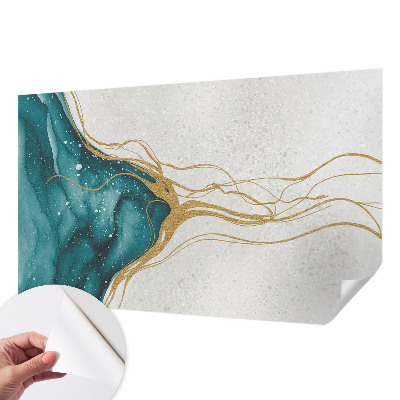 3D-Fototapete fürs Schlafzimmer Türkisfarbene Linien