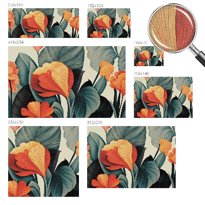 Motivtapete fürs Wohnzimmer Bunte Blumen