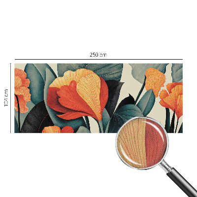 Motivtapete fürs Wohnzimmer Bunte Blumen