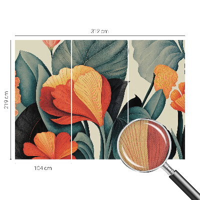 Motivtapete fürs Wohnzimmer Bunte Blumen