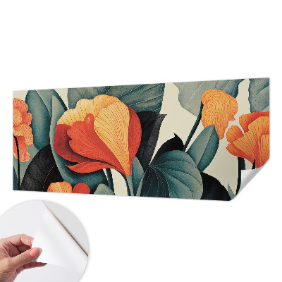 Motivtapete fürs Wohnzimmer Bunte Blumen