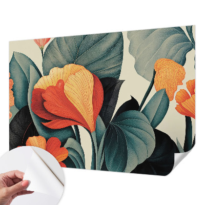 Motivtapete fürs Wohnzimmer Bunte Blumen