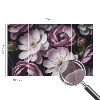 Fototapete in 3D-Optik Florale Eleganz