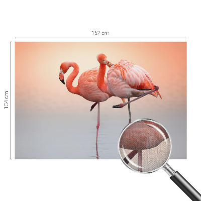 Selbstklebende Fototapete fürs Wohnzimmer Zarte Flamingos