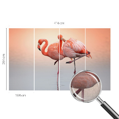Selbstklebende Fototapete fürs Wohnzimmer Zarte Flamingos