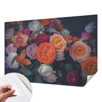 Selbstklebende Fototapete für die Wand Bunter Blumenstrauß