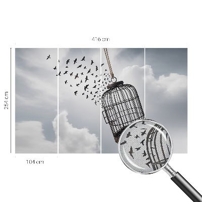 Selbstklebende Fototapete fürs Wohnzimmer Fliegende Vögel