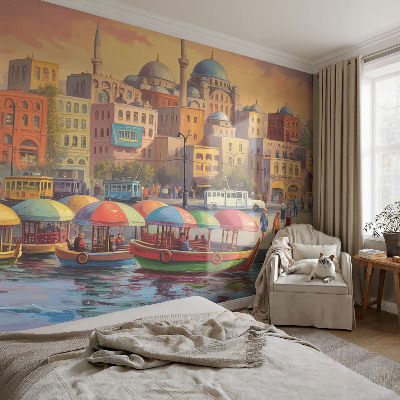 Selbstklebende Fototapete fürs Schlafzimmer Stadtküste