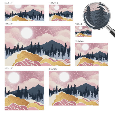 3D-Fototapete fürs Wohnzimmer Rosa Sonnenuntergang