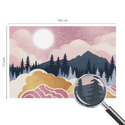 3D-Fototapete fürs Wohnzimmer Rosa Sonnenuntergang