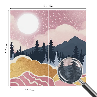 3D-Fototapete fürs Wohnzimmer Rosa Sonnenuntergang