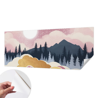 3D-Fototapete fürs Wohnzimmer Rosa Sonnenuntergang