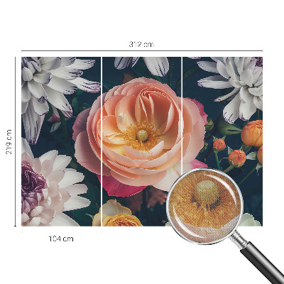 Selbstklebende Fototapete fürs Schlafzimmer Florale Harmonie