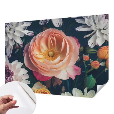 Selbstklebende Fototapete fürs Schlafzimmer Florale Harmonie