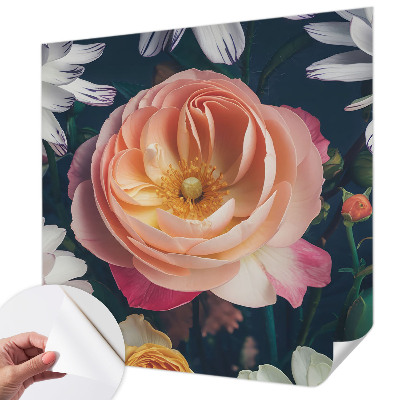Selbstklebende Fototapete fürs Schlafzimmer Florale Harmonie