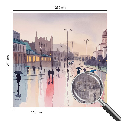 Moderne Fototapete nach Maß Ein Spaziergang im Regen