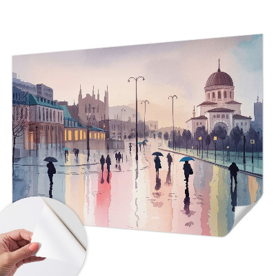 Moderne Fototapete nach Maß Ein Spaziergang im Regen