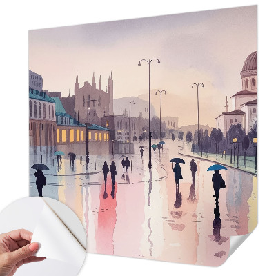 Moderne Fototapete nach Maß Ein Spaziergang im Regen