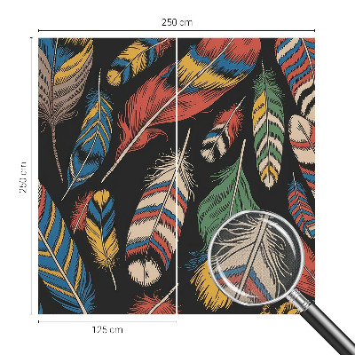 3D-Fototapete fürs Schlafzimmer Bunte Federn