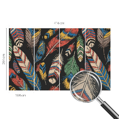 3D-Fototapete fürs Schlafzimmer Bunte Federn