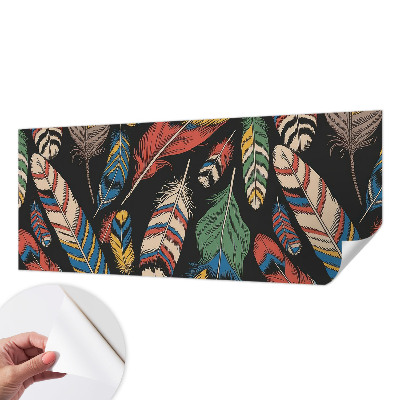 3D-Fototapete fürs Schlafzimmer Bunte Federn